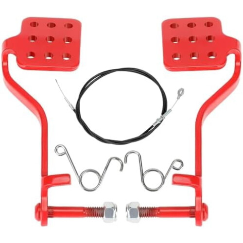 Kit de pedais para kart com cabo de acelerador de 71 polegadas (180 cm) na cor vermelha.