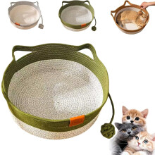 Cotton Rope Cat Bed with Toy Ball Small