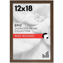 12x18 Poster Frame, Polished Plexiglass, Engineered Wood, Vertical/Horizontal Wall Display – Mahogany, Compatible with Epic Collection