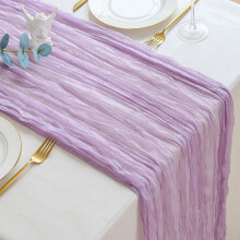 Lavender Voile Cheesecloth Table Runner 35 x 121 in