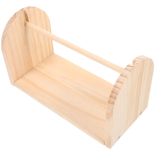 Wood Spool Holder Beige 1Set 9.43X5.11X3.85In