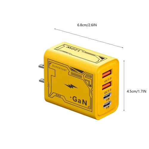 Φορτιστής GaN 120W με 2 θύρες USB-C και 2 θύρες USB 2