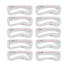 10Pcs Eyebrow Stencils Precisely Position Attach Tightly Cost-saving One Step Eyebrow Template Kit for Girl
