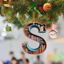26-Pc Acrylic Christmas Letter Ornaments, DIY Tree Pendants, 8cm Flat Alphabet Decor, Educational Learning Set