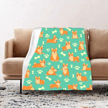 Cute Corgi Blanket Corgi Gifts for Corgi Lovers Orange Lightweight Soft Flannel Fleece Throw Blanket Dog Lovers Gifts for Women 30x40