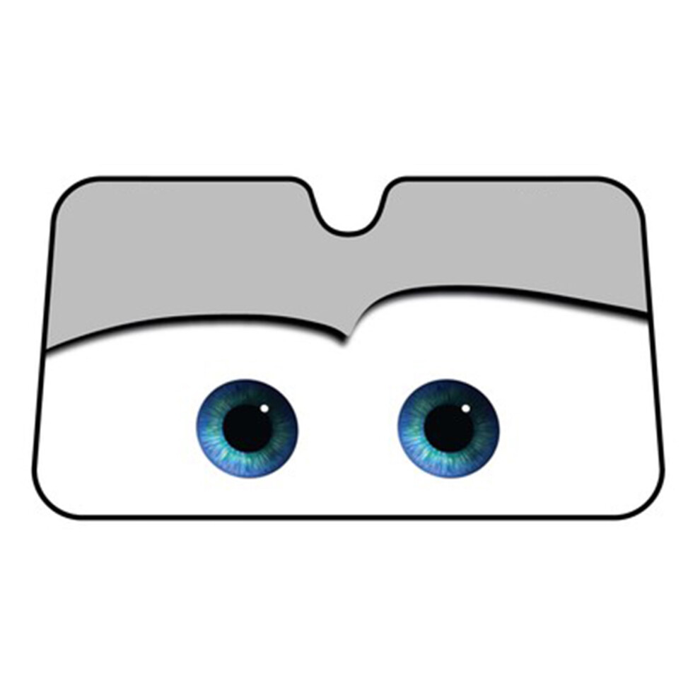 Cartoon Eyes Front Auto Vehicle Accordion Sunshade, Car Windshield Sun Visor Blue 9085618282384
