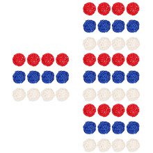 unbranded 48 PCS Red Blue White Rattan Balls 4th of July Small Orbs Vase Fillers Spheres