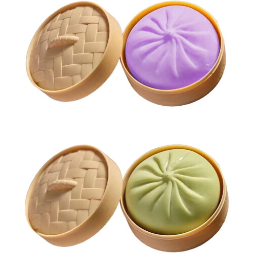 Glitter Dumpling Squishy Toy Purple Green 1pc
