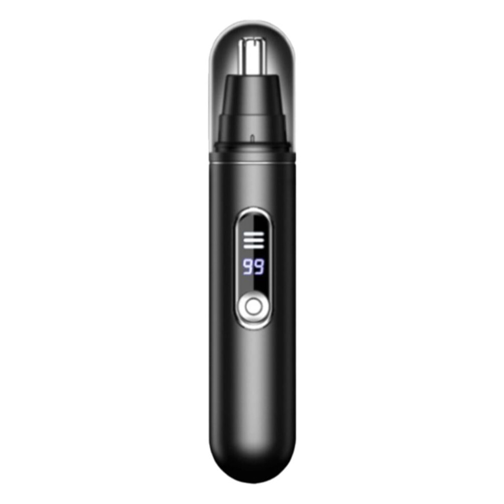 Black Electric Nose Hair Trimmer Men's Rechargeable Nose Hair Clippers Clean Up Q