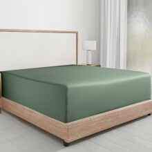 Drap-housse Queen 100 % satin de coton vert sauge