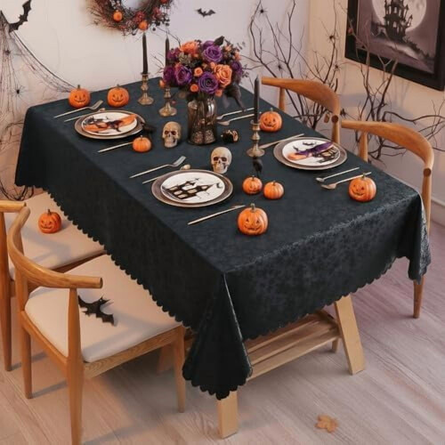 Floral Embossed Vinyl Tablecloth, Rectangular, 60 x 84 in