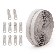 10-Yard Nylon Coil Zipper with 10 Sliders, DIY Sewing for Bags, Wallets & Crafts
