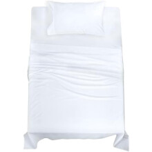 Tweepersoonslakenset van 100% biologisch katoen – Percale, 3-delig (plat, hoeslaken, 1 kussensloop) – Fris, koel wit – Geschikt voor