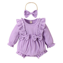 Roupa de Bebê em Liquidação: Body Infantil de Manga Longa com Laço para Recém-Nascida, Ideal para Festas e Casamentos, Tamanhos 6 a 9 Meses
