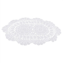 Handmade Crochet Cotton Lace Placemats Doilies, Oval, White, 15 x 11 inch, Shop Table Design Decorative Crafts Home