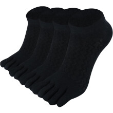 8 Pairs Women Five Finger No Show Toe Socks, Cotton Breathable Pure Color Ankle Low Cut Socks for Athletic Running