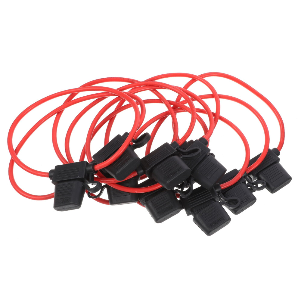 10Pcs 40A Truck Fuse Holder In-Line Red Color For Auto 12 Awg Cable Applications 9027700959187
