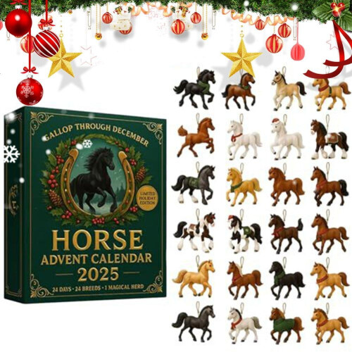 Calendrier de l'Avent Cheval 2025 avec 24 figurines uniques