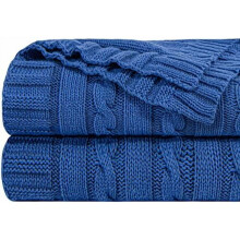 Cotton Cable Knit Throw Blanket 51 x 67 in