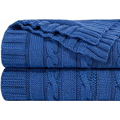 Cotton Cable Knit Throw Blanket 51 x 67 in