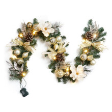 6ft Battery-Operated Gold & White LED Christmas Garland