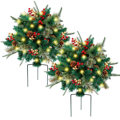 Pre-lit Artificial Christmas Tree with Ground Stake, 30 LED