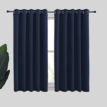 Blackout Curtains with Silver Grommets, 34" x 60", Pair