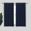 Blackout Curtains with Silver Grommets, 34" x 60", Pair 1