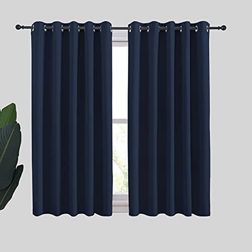 Blackout Curtains with Silver Grommets, 34" x 60", Pair