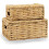 2 Natural Wicker Storage Baskets with Lids 1