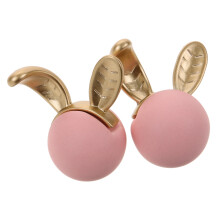 Pink Keramik Kanin Hovedpynteknop 2 stk.