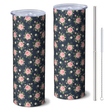 20oz Skinny Vacuum Tumbler with Lid and Straw