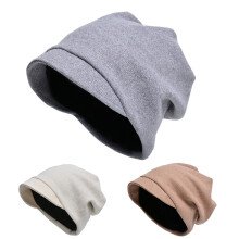 Herbst/Winter Damen Herren Paar Strickmütze mit Krempe Hip-Hop Mütze in Unifarben Warme dicke Mütze für Outdoor