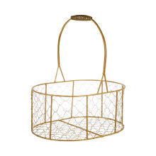 Golden Oval Woven Gift Basket for Weddings