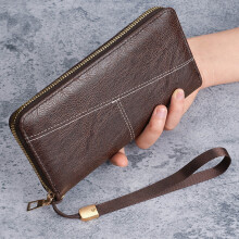 Men's Slim Multi-Card Zipper Wallet - Business Casual Long RFID Blocking Design for Daily Commute & Travel | All-Season Durable Fabric
