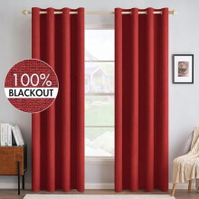 Faux Linen Blackout Curtains 52x96 in (2 Panels)