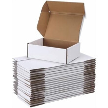 6x4x2" White Shipping Boxes (25-Pack), Tab Lock Tuck Top Mailers Compatible with Small Business Packaging & Gifting