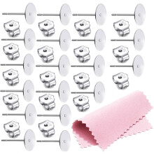 Sterlinghopeaiset litteät korvanapit 6 mm 25 kpl