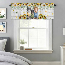 Watercolour Country Dogs Valance 42 x 12 in, Rod Pocket