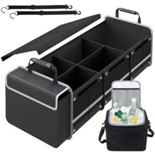 Car Trunk Organizer with Insulated Cooler Bag,