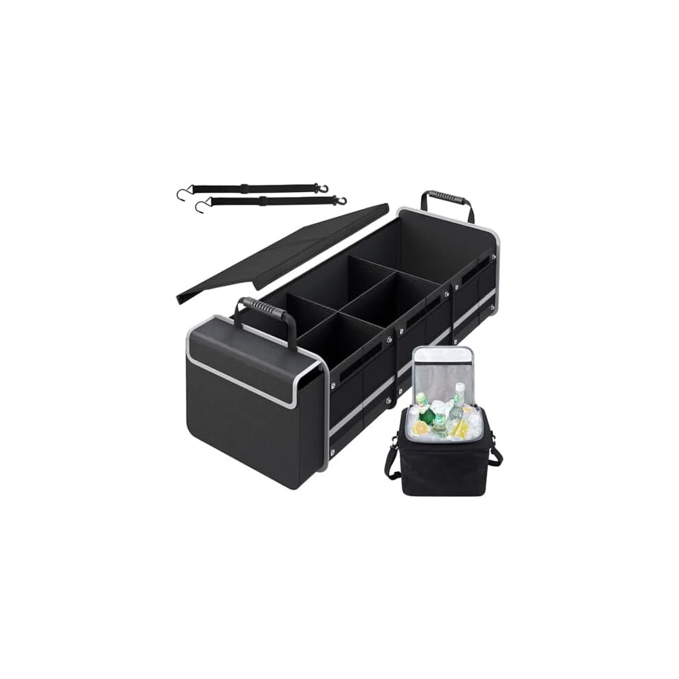 115L Waterproof 4-In-1 Car Trunk Organizer With Insulated Leakproof Cooler Bag, 3 Compartments, Collapsible Â Compatible With Suv & Truck 9399596530185