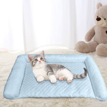 Tapis rafraîchissant en soie glacée pour chats et chiens, lavable en été