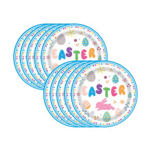 16 Easter Bunny Paper Plates 7 Inch