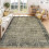 6x9 Vintage Distressed Area Rug Olive Brown 1