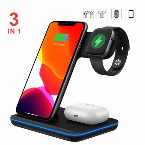 Βάση ασύρματης φόρτισης Qi για iPhone, AirPods, Apple Watch