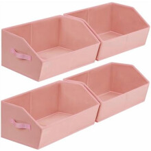 Trapezoid Fabric Storage Bins with Handles, 4-Pack
