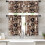 Abstrakte Gardinen-Sets in Orange, Grau und Beige 1