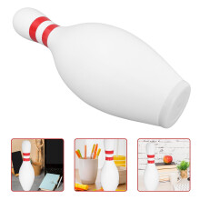 Spaarpot in de vorm van een bowlingbal, creatieve muntenbox, grappige foto-accessoire, bureaudecoratie voor de woonkamer (wit)