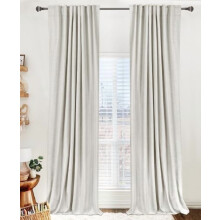 Linen Blackout Curtains 50 x 84 in, Thermal Insulated, 2