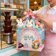Bolsa de regalo no tejida con forma de huevo de Pascua, 20x20x15cm
